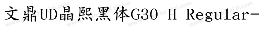 文鼎UD晶熙黑体G30 H Regular字体转换